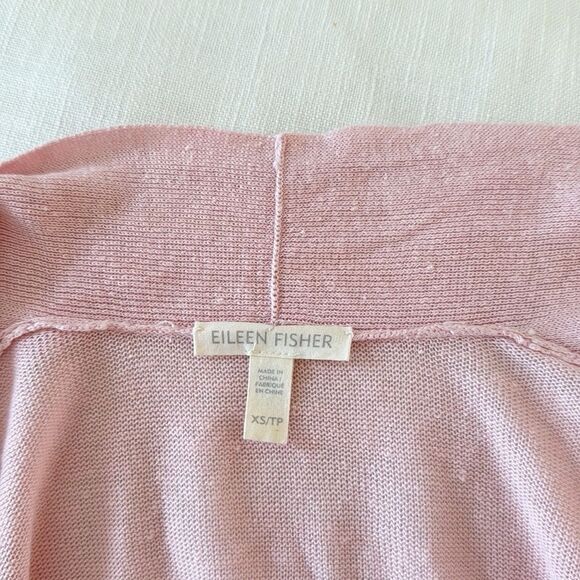 Eileen Fisher 100% Organic Linen Draped Cardigan - Picture 12 of 13